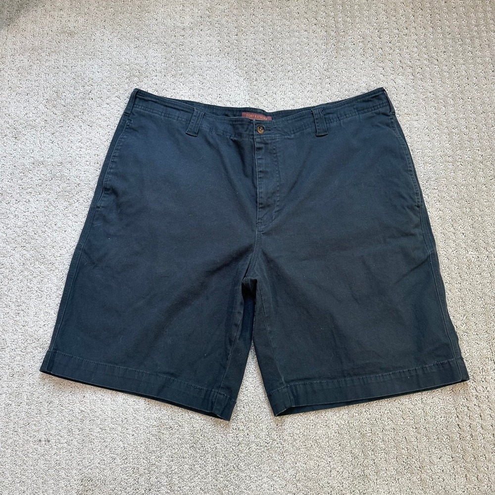 Tori Richard Shorts Men 42 Black Honolulu Chino 10" Inseam Cotton Stretch Hawaii